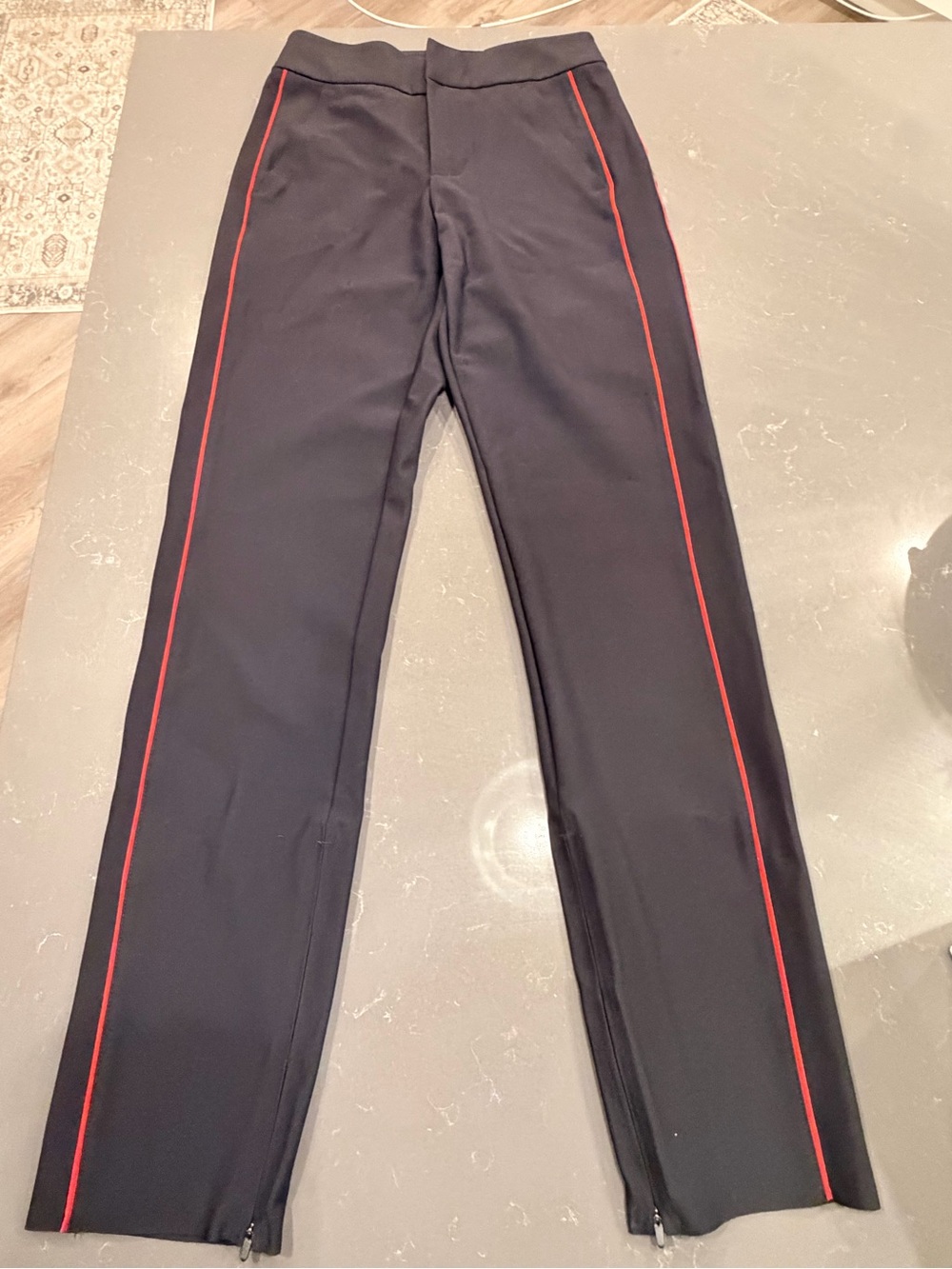 Athleta Black Active Leggings with Subtle Red Accent